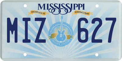 MS license plate MIZ627
