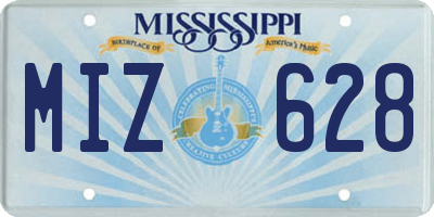 MS license plate MIZ628