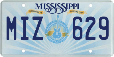 MS license plate MIZ629
