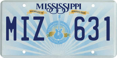 MS license plate MIZ631