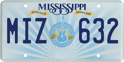 MS license plate MIZ632