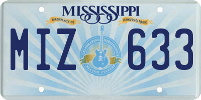 MS license plate MIZ633