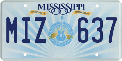 MS license plate MIZ637
