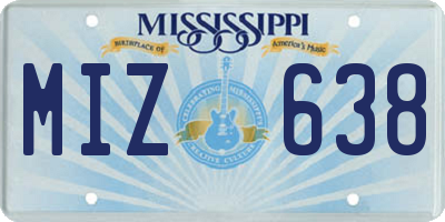 MS license plate MIZ638