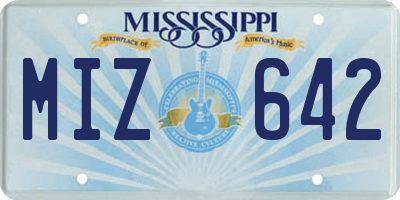 MS license plate MIZ642