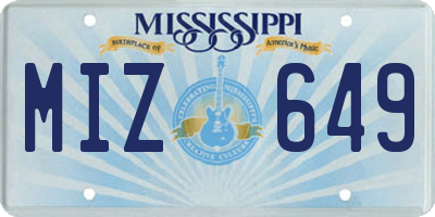 MS license plate MIZ649