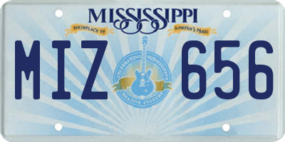 MS license plate MIZ656