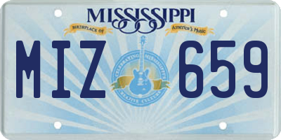 MS license plate MIZ659