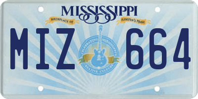 MS license plate MIZ664