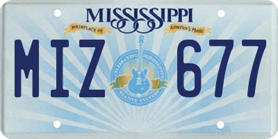MS license plate MIZ677