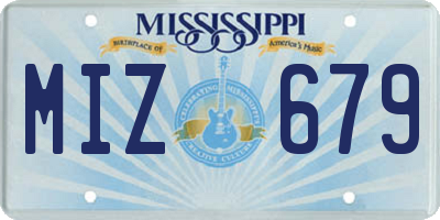 MS license plate MIZ679