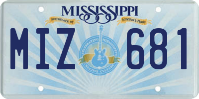 MS license plate MIZ681
