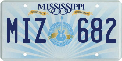 MS license plate MIZ682
