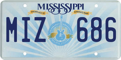 MS license plate MIZ686