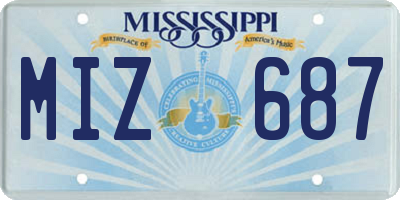 MS license plate MIZ687
