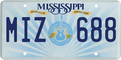 MS license plate MIZ688