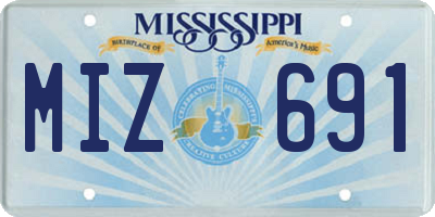MS license plate MIZ691