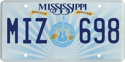 MS license plate MIZ698