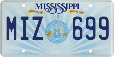 MS license plate MIZ699