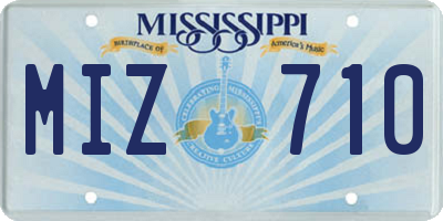 MS license plate MIZ710