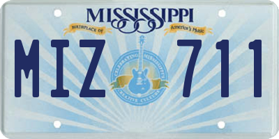MS license plate MIZ711