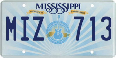 MS license plate MIZ713