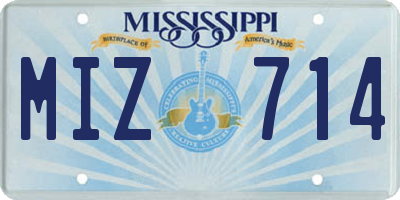 MS license plate MIZ714