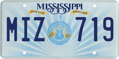 MS license plate MIZ719