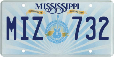 MS license plate MIZ732