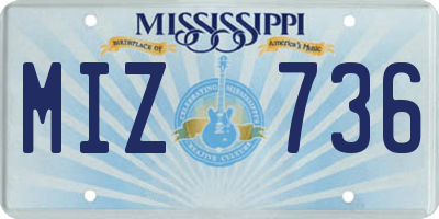 MS license plate MIZ736