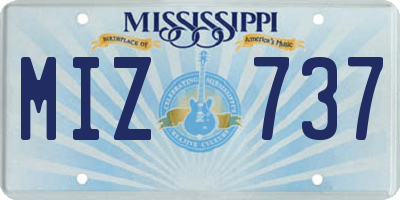 MS license plate MIZ737