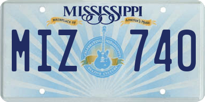 MS license plate MIZ740