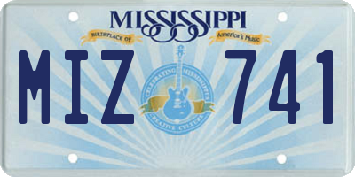 MS license plate MIZ741