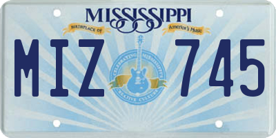 MS license plate MIZ745
