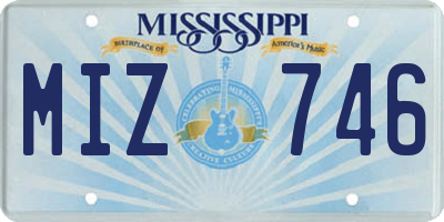 MS license plate MIZ746
