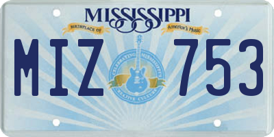 MS license plate MIZ753
