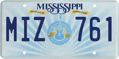 MS license plate MIZ761