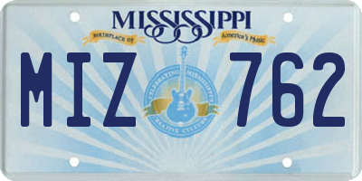 MS license plate MIZ762