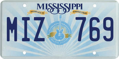 MS license plate MIZ769