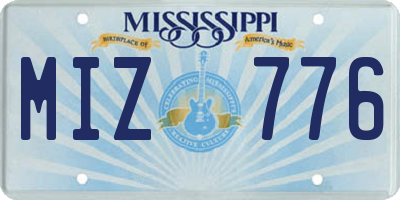 MS license plate MIZ776