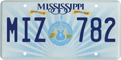 MS license plate MIZ782