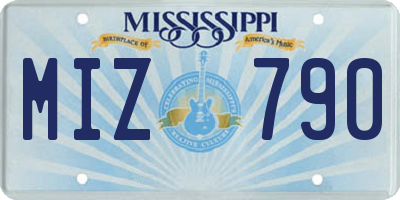 MS license plate MIZ790