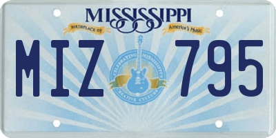 MS license plate MIZ795