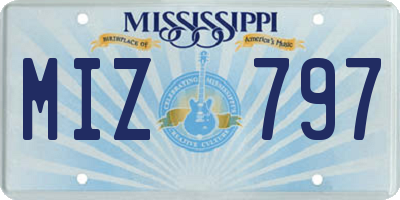 MS license plate MIZ797