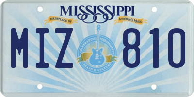 MS license plate MIZ810