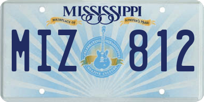 MS license plate MIZ812