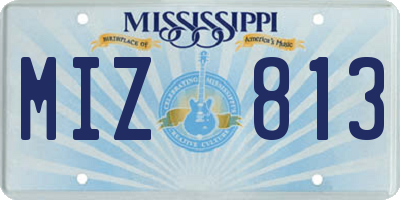 MS license plate MIZ813