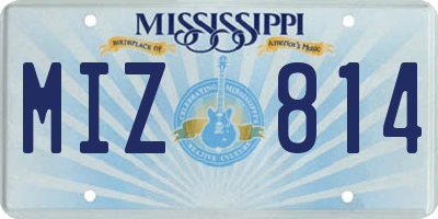 MS license plate MIZ814