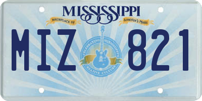 MS license plate MIZ821