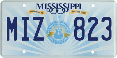 MS license plate MIZ823
